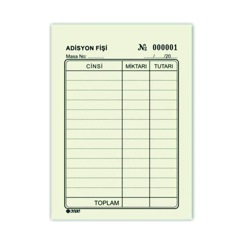 ADİSYON FİŞİ Küçük