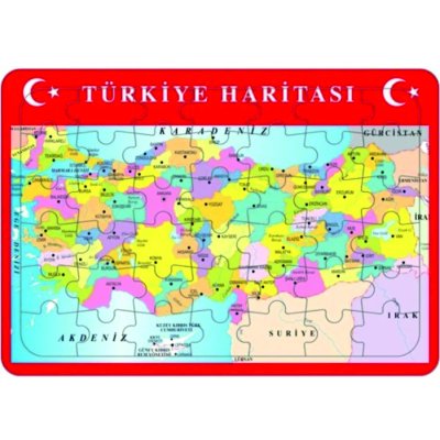 PUZZLE YAPBOZ TÜRKİYE HARİTASI ORTA BOY KARTON 22x32 MİN:24