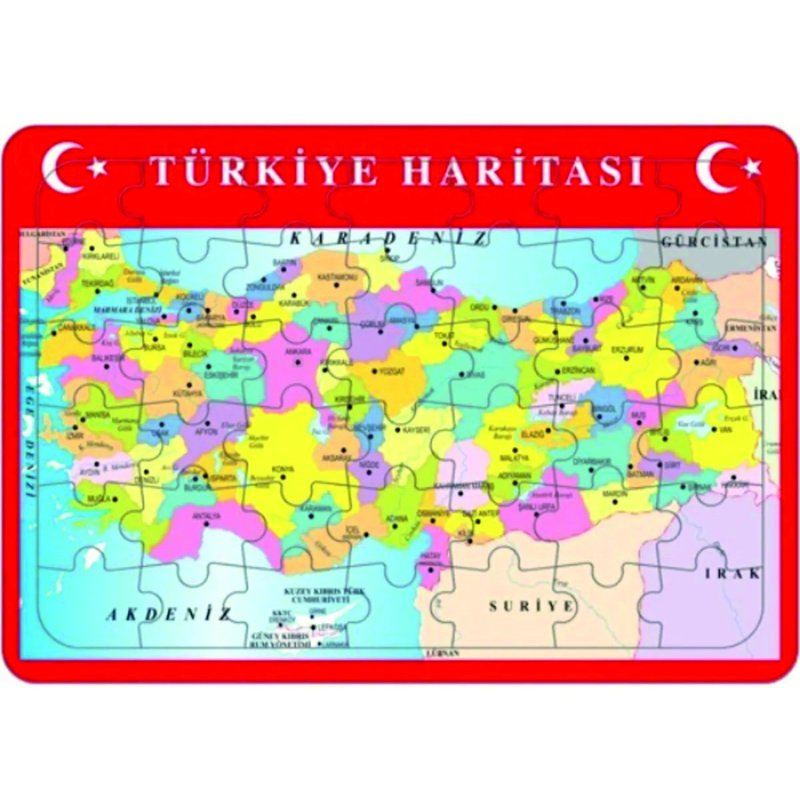 PUZZLE YAPBOZ TÜRKİYE HARİTASI ORTA BOY KARTON 22x32 MİN:24