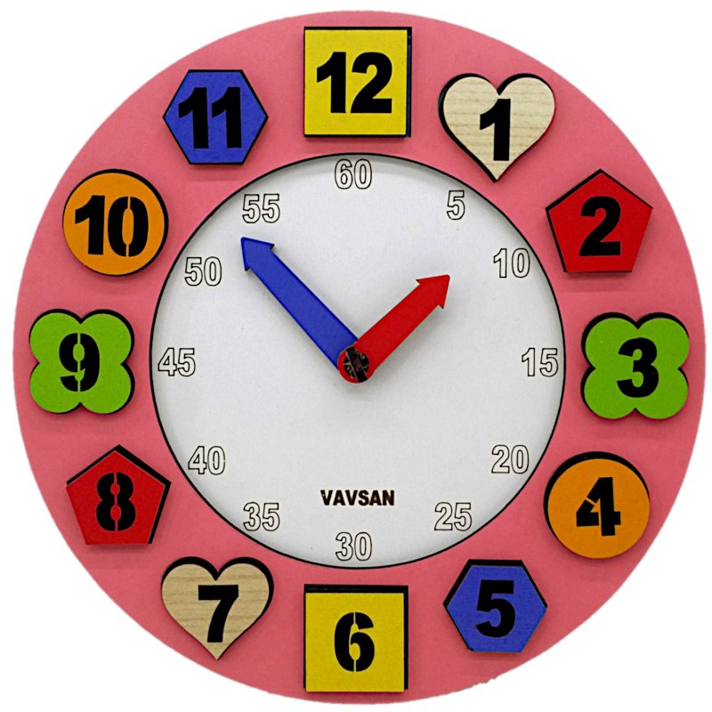 Vavsan Geometrik Şekil Eğitici Saat Oyuncak Puzzle