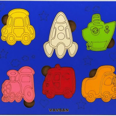 Vavsan Taşıt Araç Puzzle Yapboz Bultak Zeka Oyunları Eğitici Renkli Montessori Ahşap Oyuncak