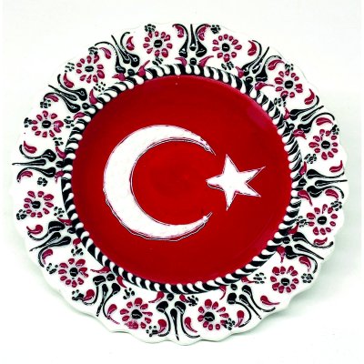 Çini Türk Bayrağı tabak 18 cm