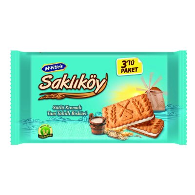 Ülker Saklıköy Sütlü Kremalı Bisküvi 3x88 gr